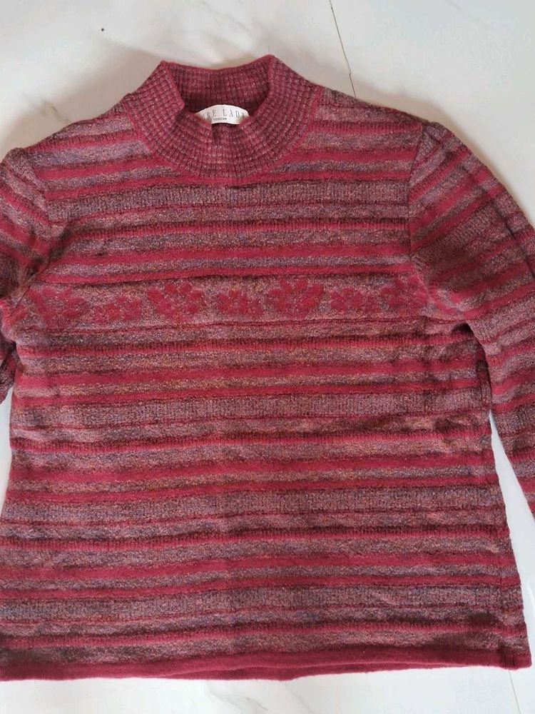 Striped Turtleneck Sweater