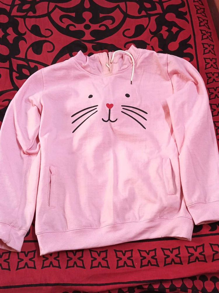 Cute Pink Cat Sweatshirt