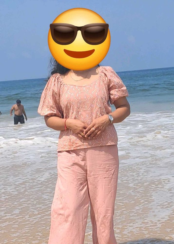 Peach Co-ord set (ajio  brand )