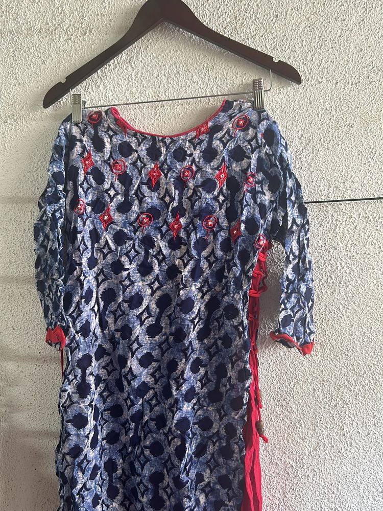Brand New Cotton 2 Kurti Pattern BlueRed