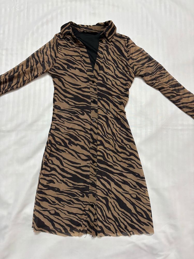 y2k tiger print dress