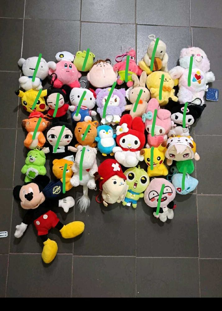 Assorted Plush Keychain Collection