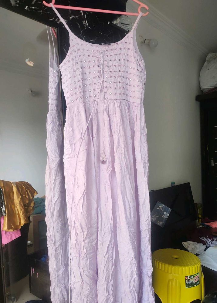 Lavender Embellished Maxi Dress