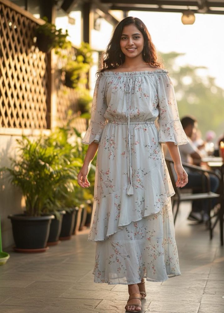 Floral Off-Shoulder Maxi Dress