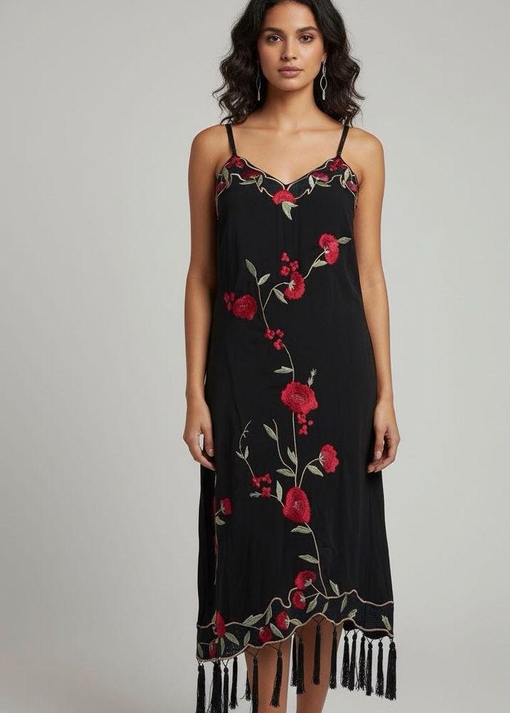 Floral Embroidered Slip Dress