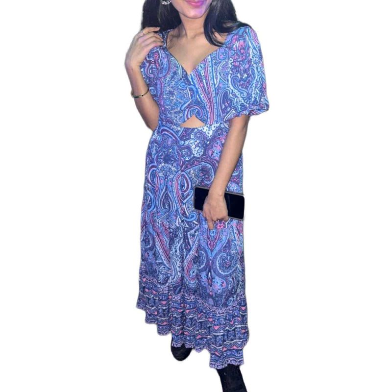 Paisley Print Maxi Dress