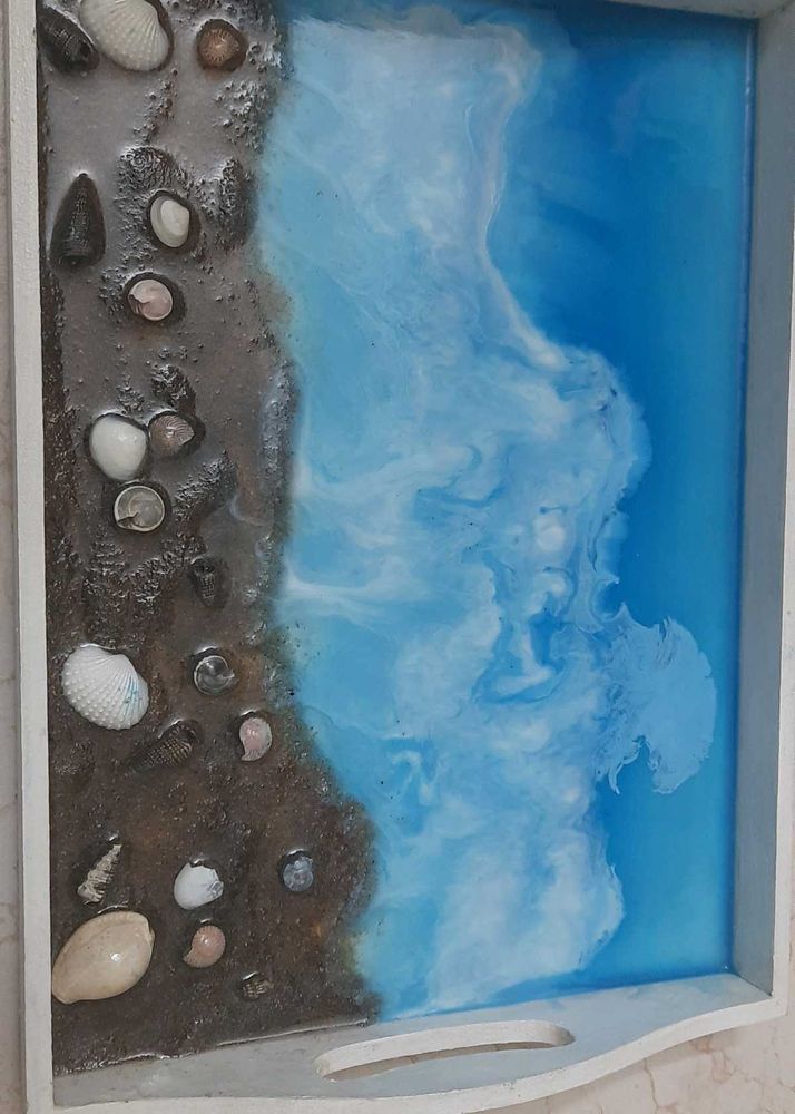 Resin Coffee Table Tray Ocean Theme