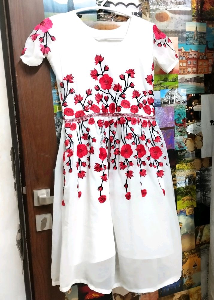 Embroidered Midi Dress