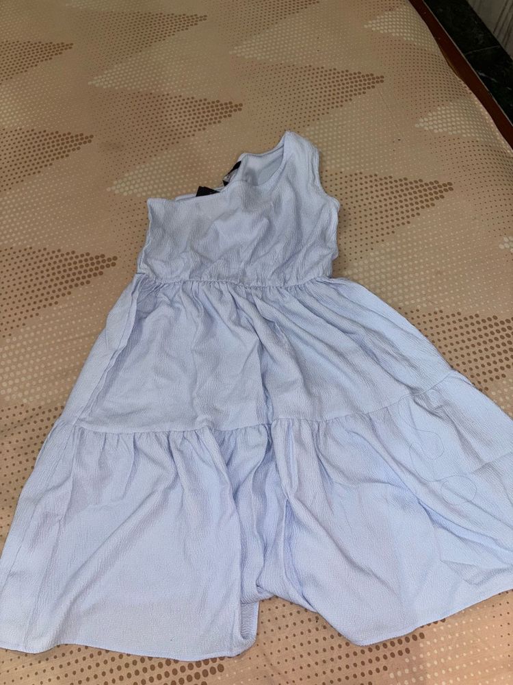 Blue One-Shoulder Dress