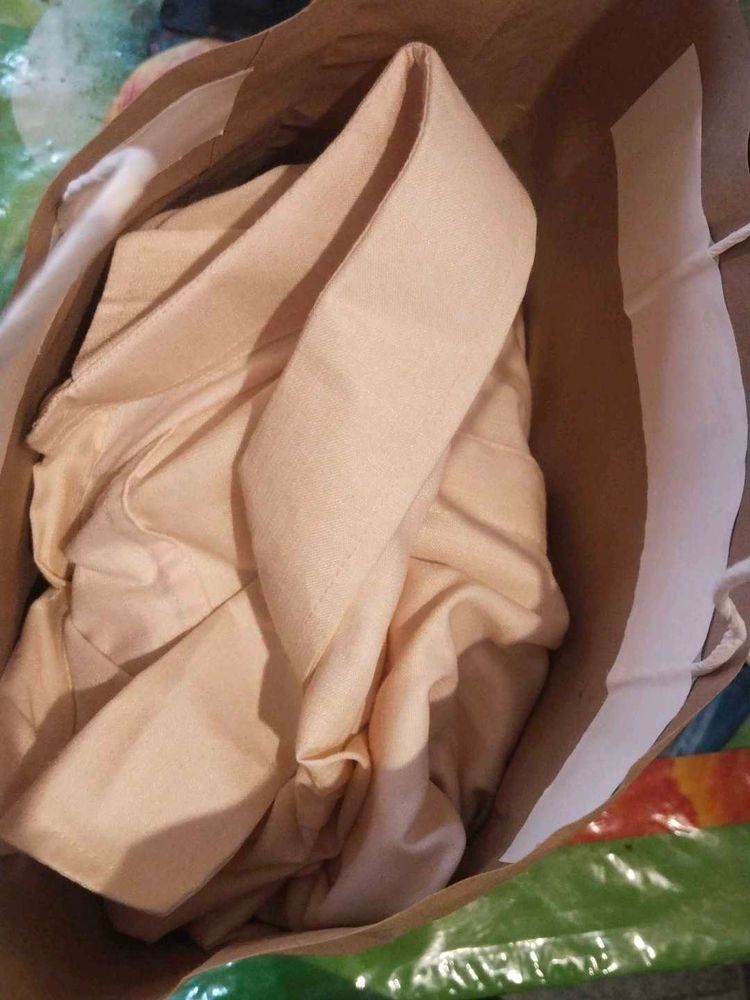 Beige Cat Print Shirt- M size