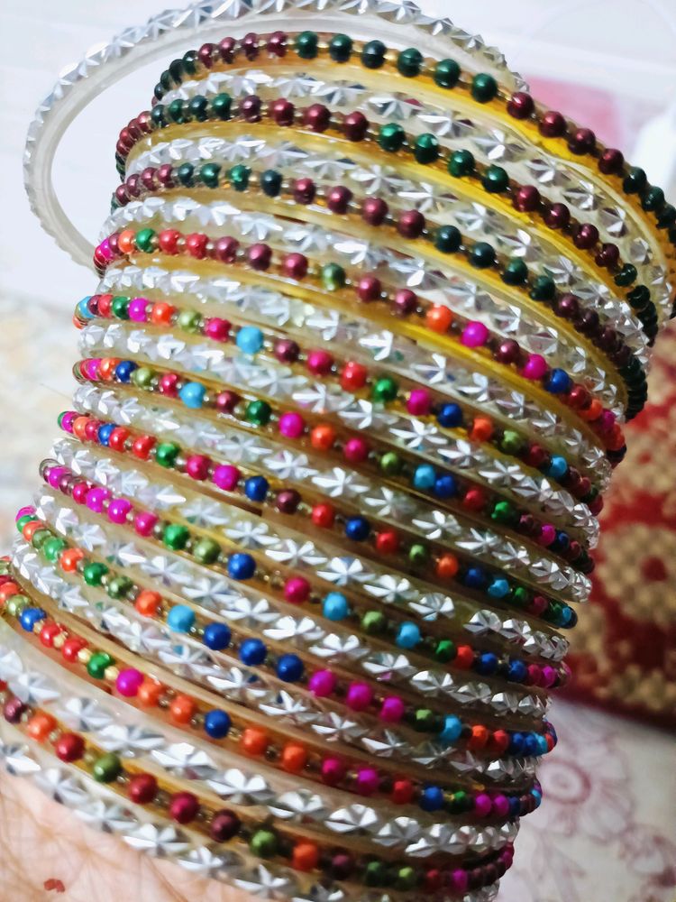 2 Durgen Chudi With Multiple Colour Beeds Work