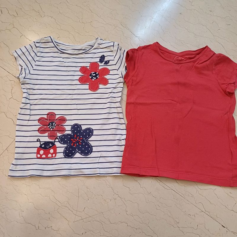 Set of 2 Mothercare t-shirts for girls (3 To 5)