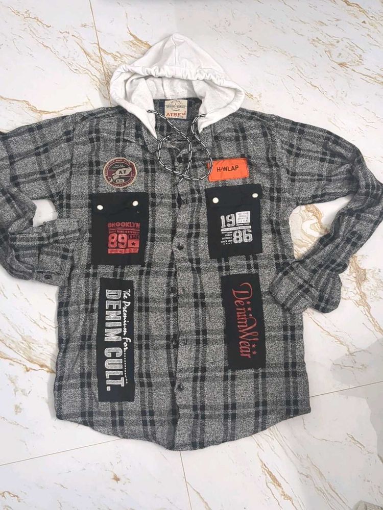 Hooded Flannel Shirt