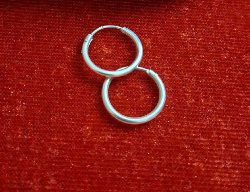 Pur Silver Hoop With Rudraksh✨