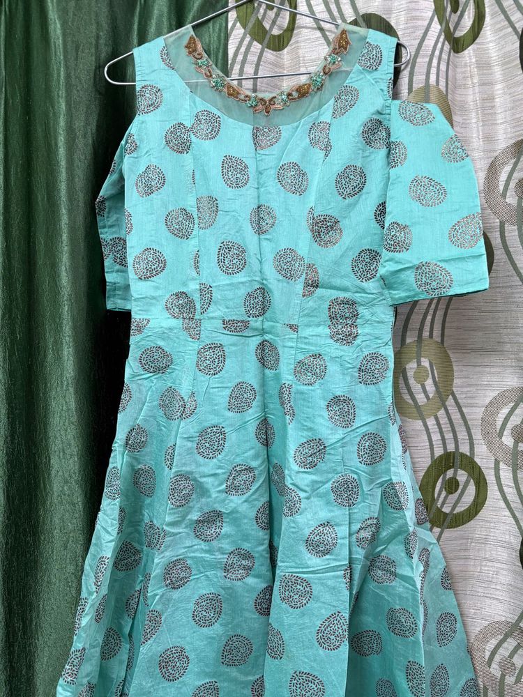 Chanderi designer gown