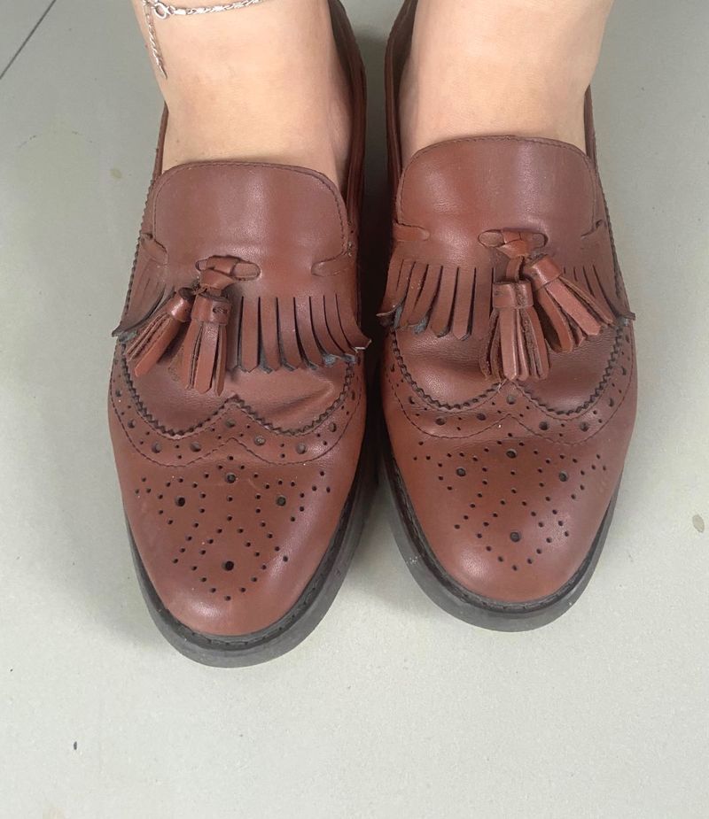 Brown Tassel Loafer Flat Shoe