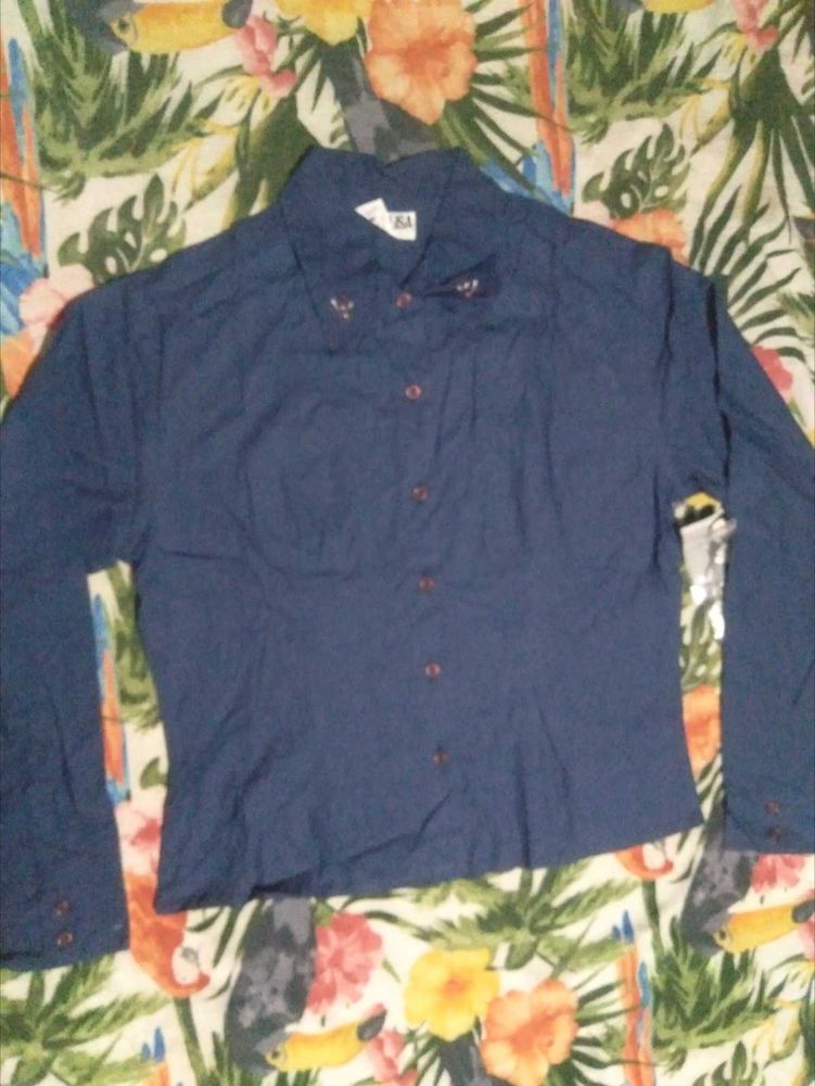Navy Blue Button-Down Shirt