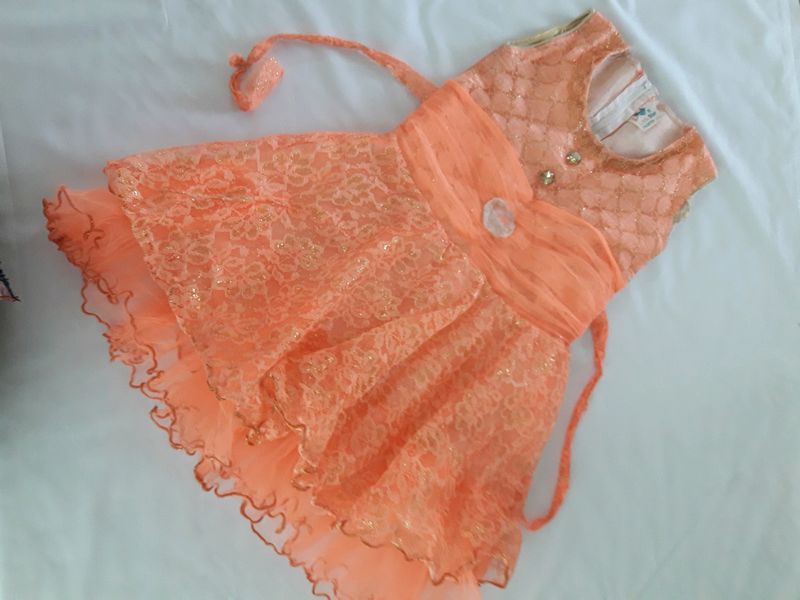 Orange Color Frock ( Girls )