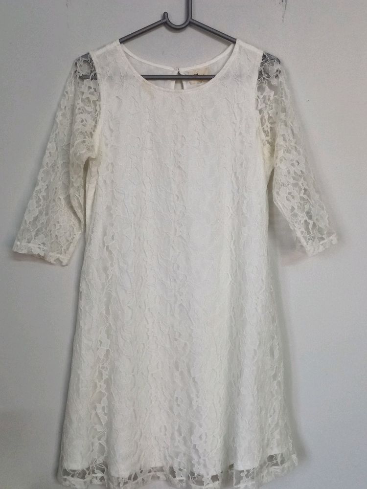 White Netted Dress