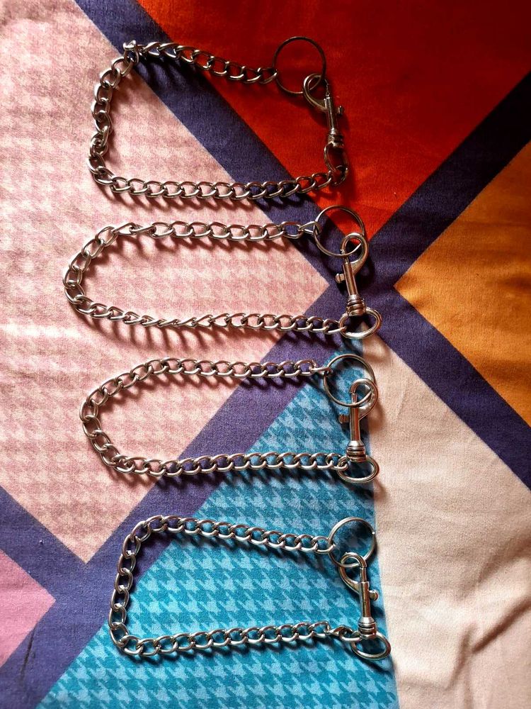 Dog Silver Metal Chain Belt