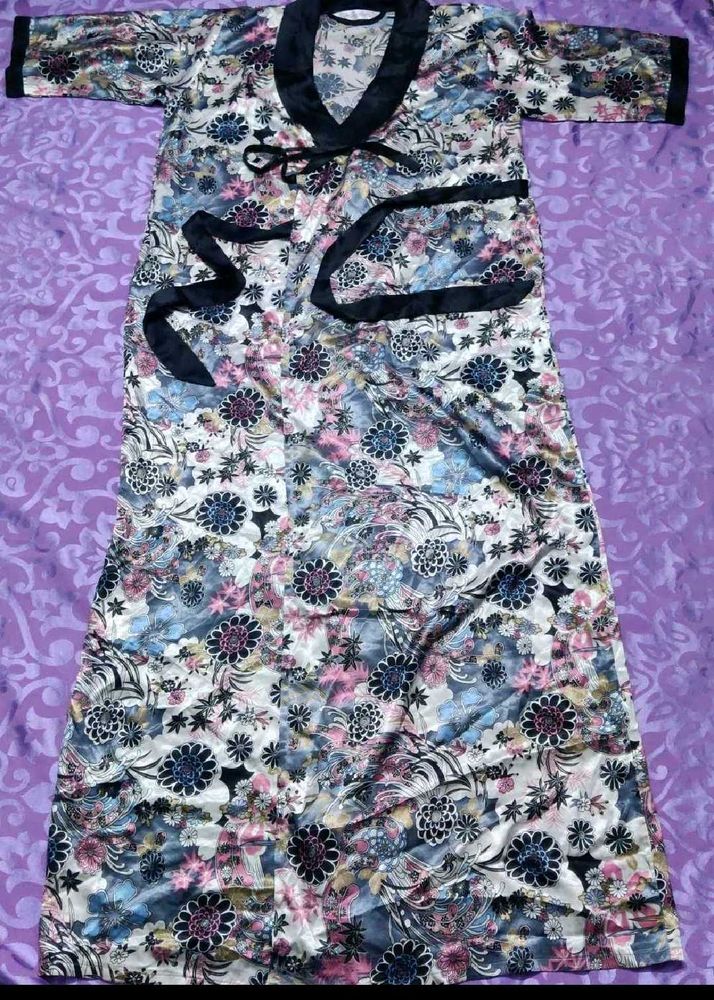 Imported Satin Night Robe For Women