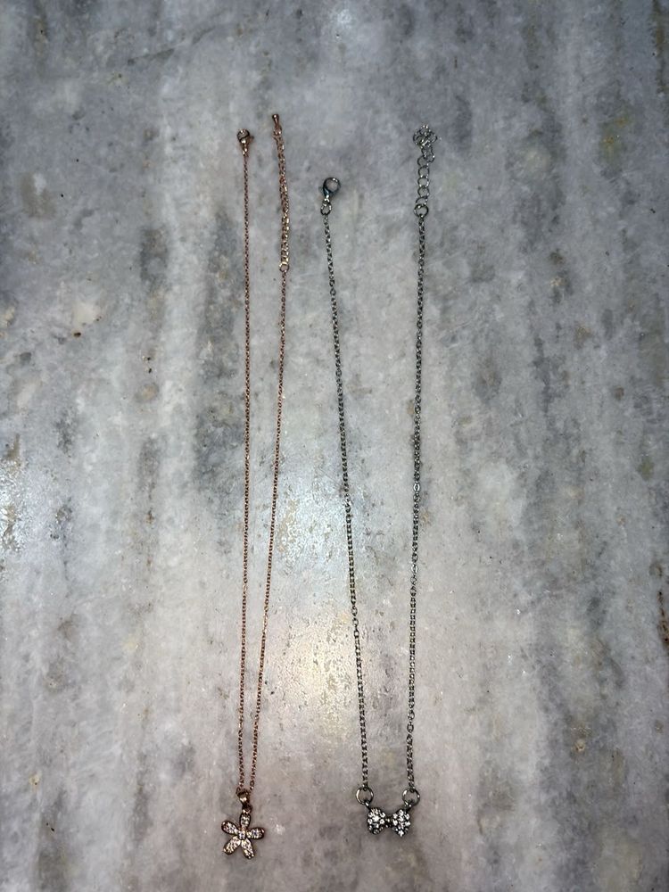 Necklace Set - Flower &amp; Bow Pendants