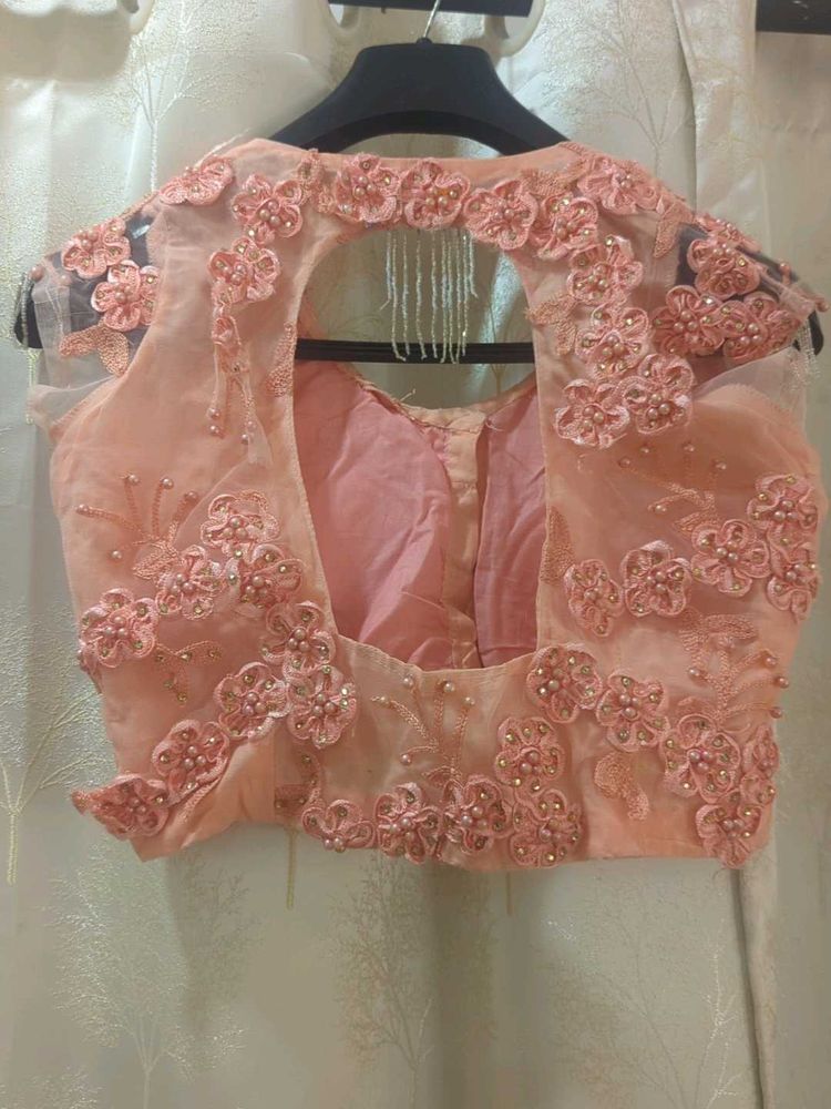 Peach Floral Blouse