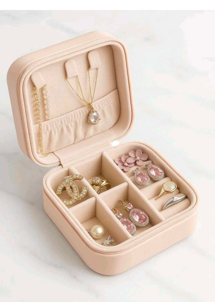 Pink Travel Jewelry Organizer
