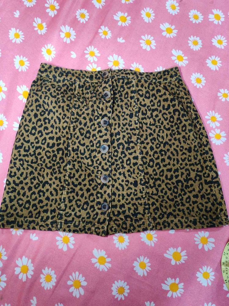 Leopard Print Mini Skirt