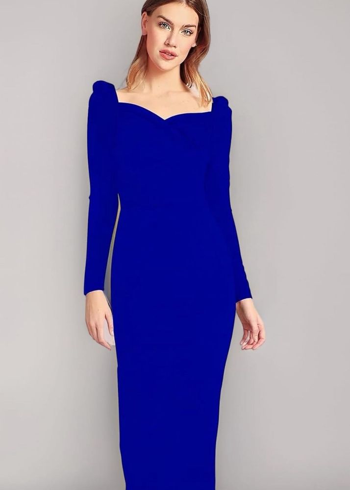 Elegant Blue Bodycon Dress