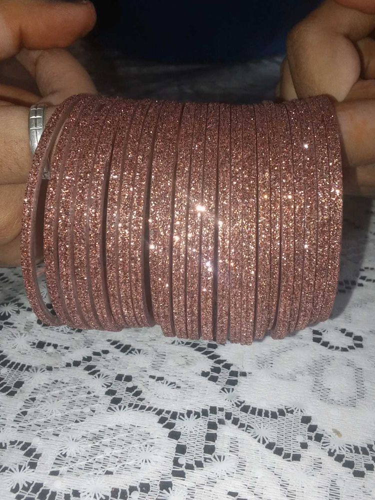 Sparkly Rose Gold Bangle Set