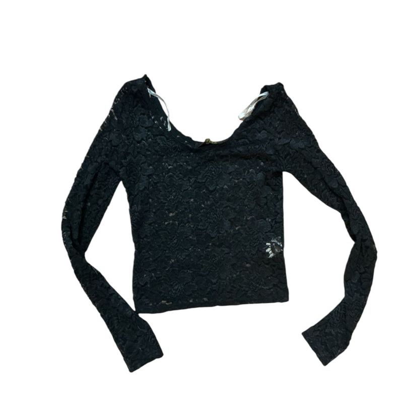 Black Lace Long Sleeve Top