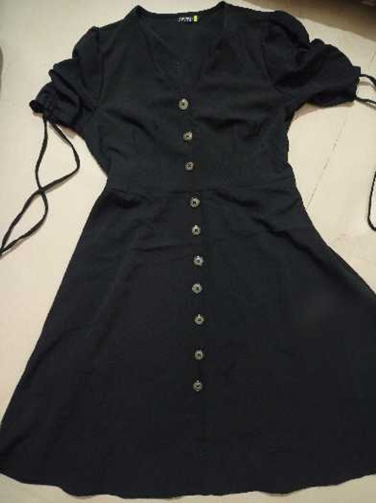 Chic Black Button-Down Dress