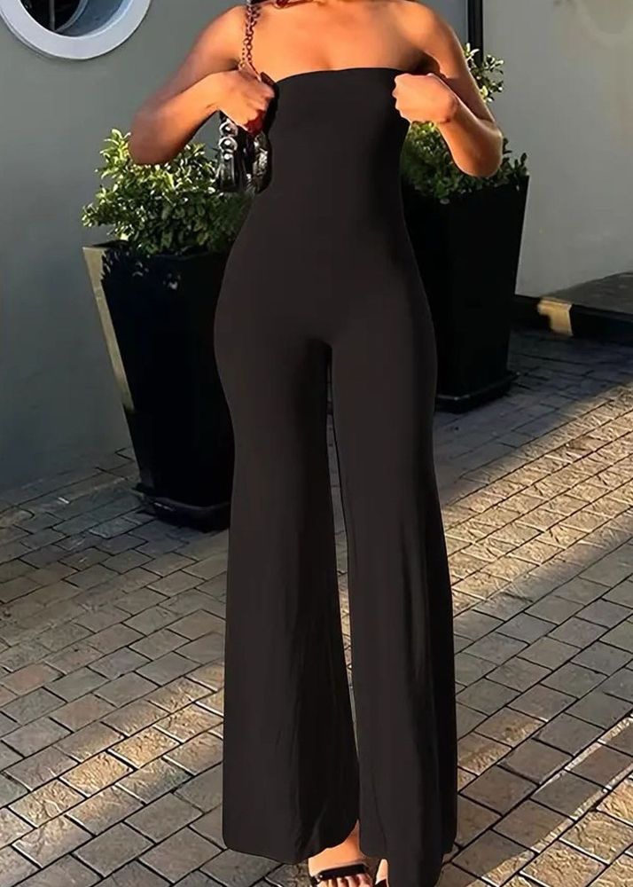Black Tube Bodycon Jumpsuit