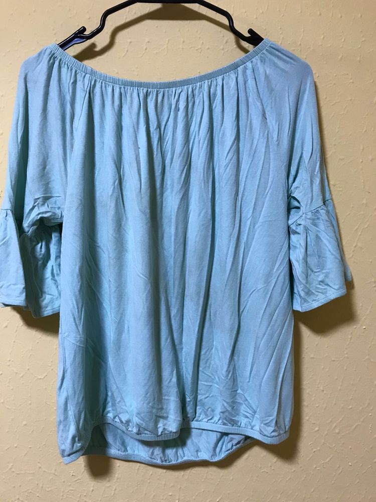 Blue Peplum Top