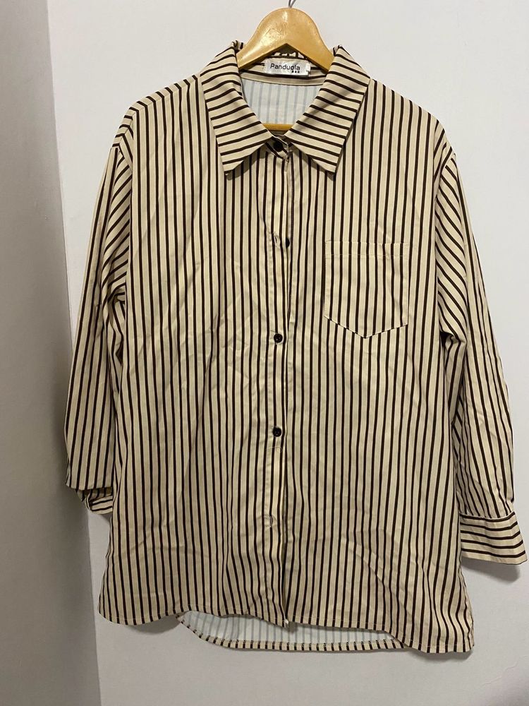 Striped Button-Down oversized Shirt
