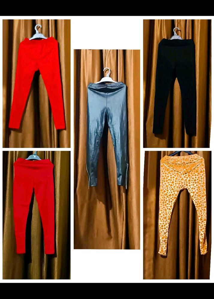 Combo Of 5 Leggings Mix Sizes