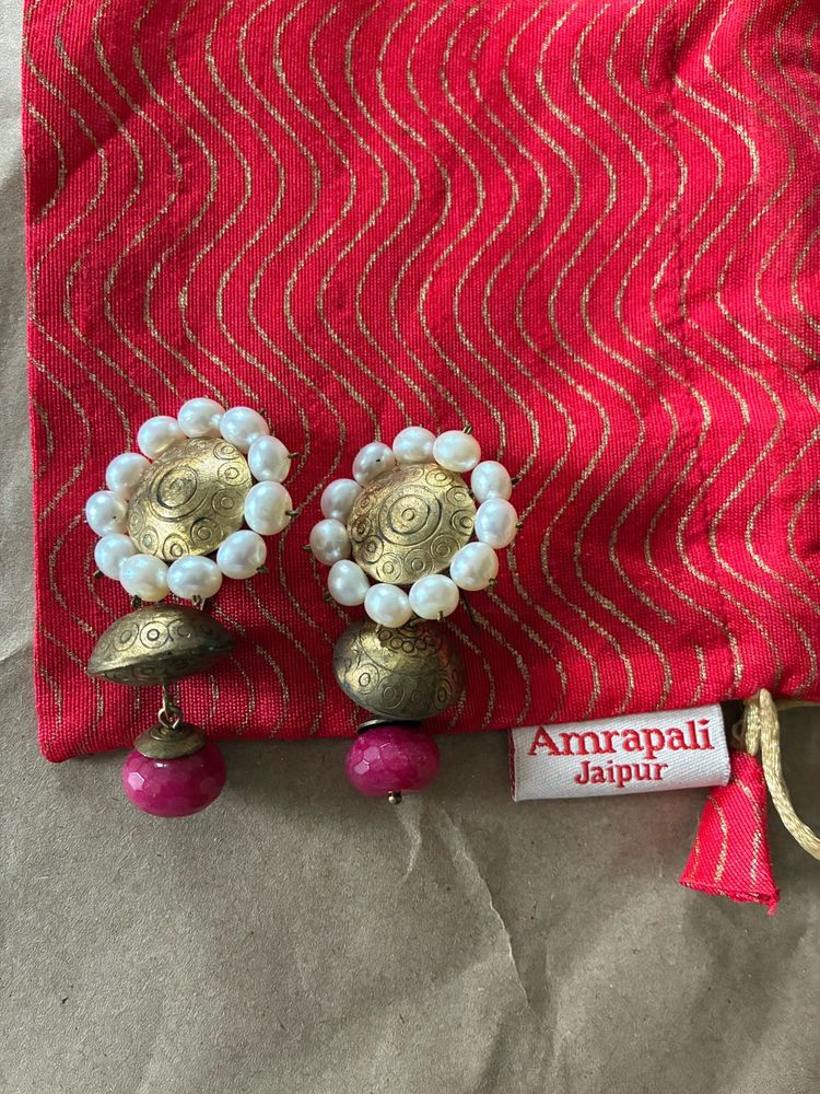 Amrapali Silver Jhumki Earrings