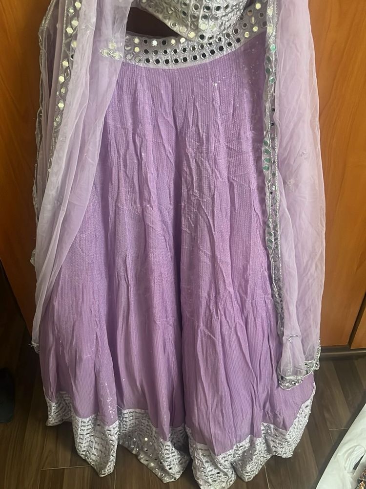 Full Lilac Lehenga set - With Dupatta And Potl