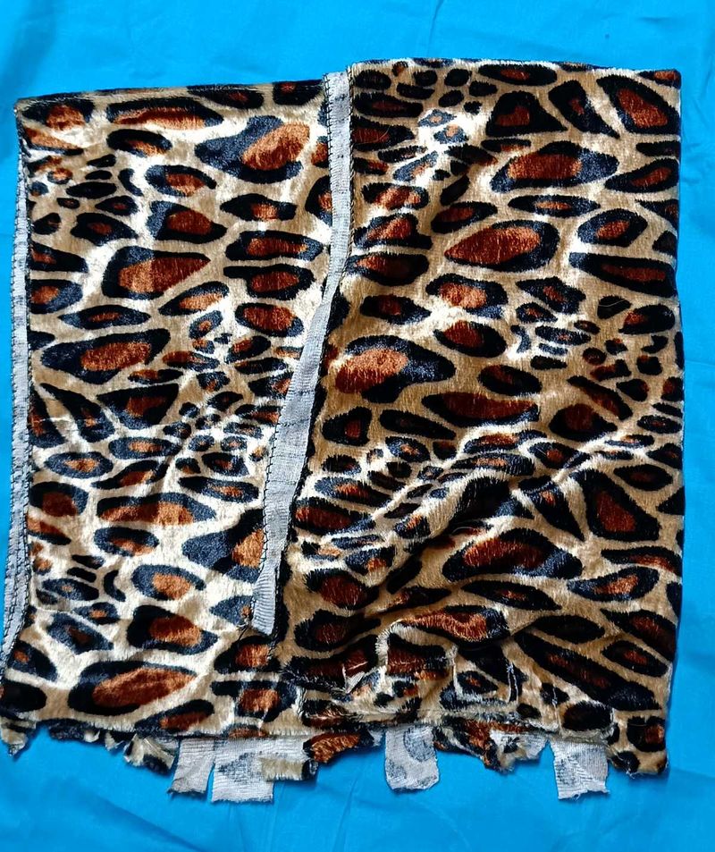 Leopard Print Soft Velvet Shawl Full Size
