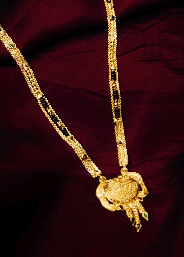 1 Gram Golden Mangalsutra Necklace With Earrings