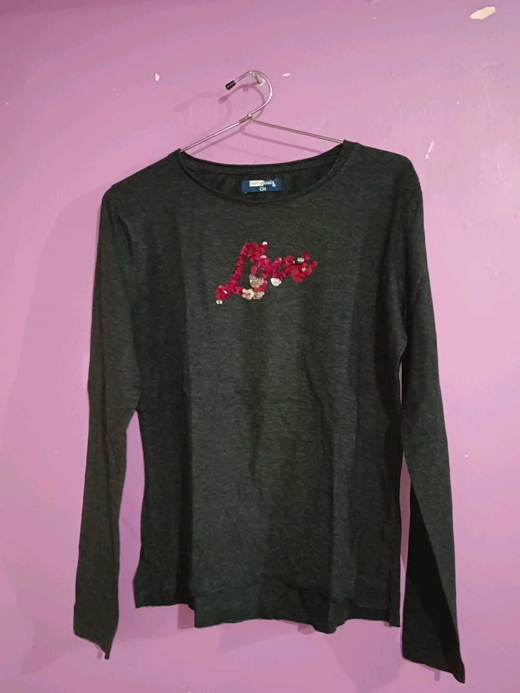 Embellished Long Sleeve Top