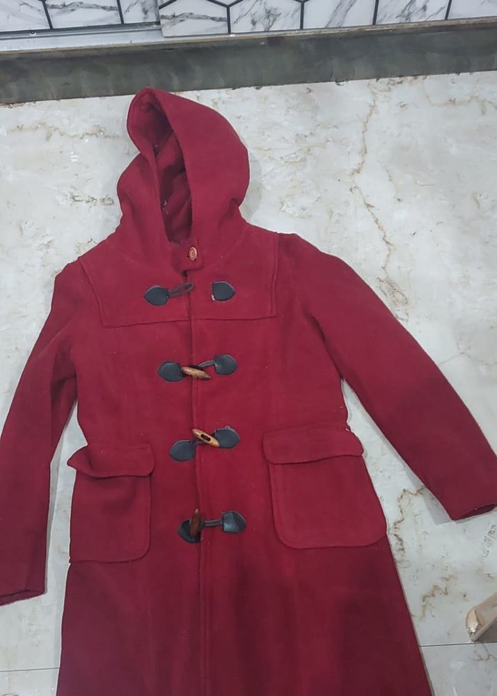 Red Woollen Coat M Size