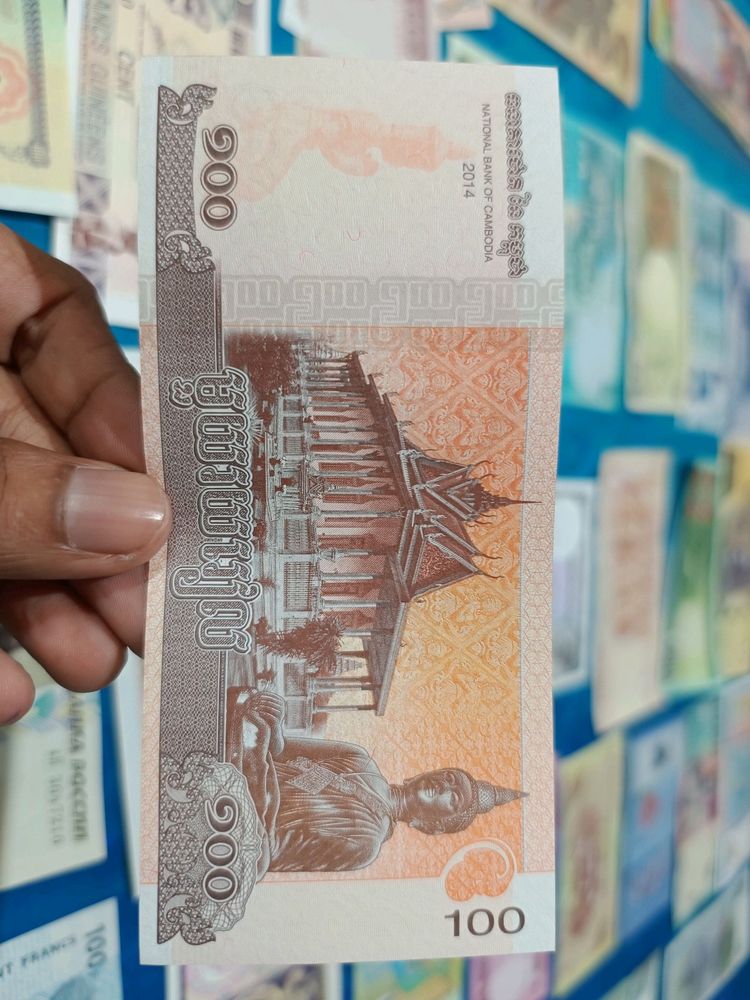 Cambodia 100 Riel Note UNC 💶Foreign Curreny 🌎
