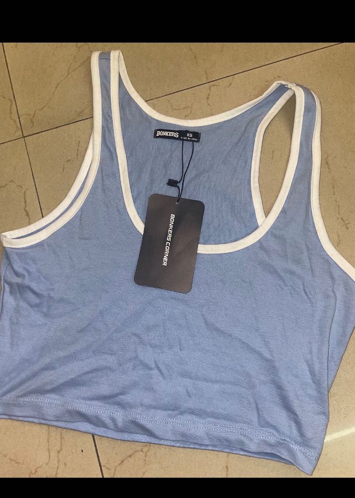 Blue Crop Top