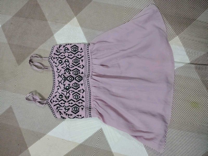 Lilac Embroidered Tank Top