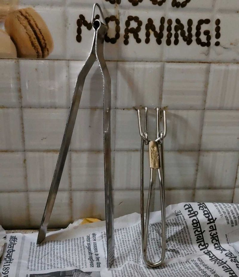 Stainless Steel Chimta for Roti/Chapati + Stainles