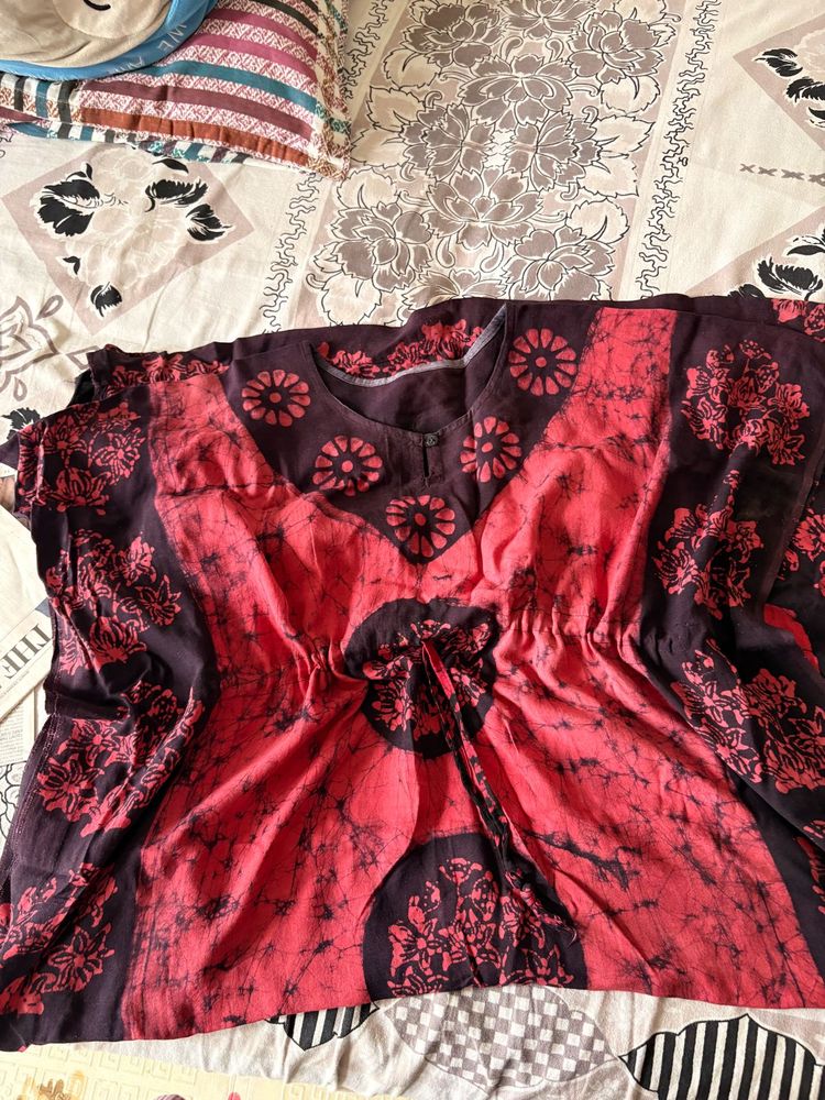 Red Floral Kaftan Nighty n 2 Piece Pink Ighty