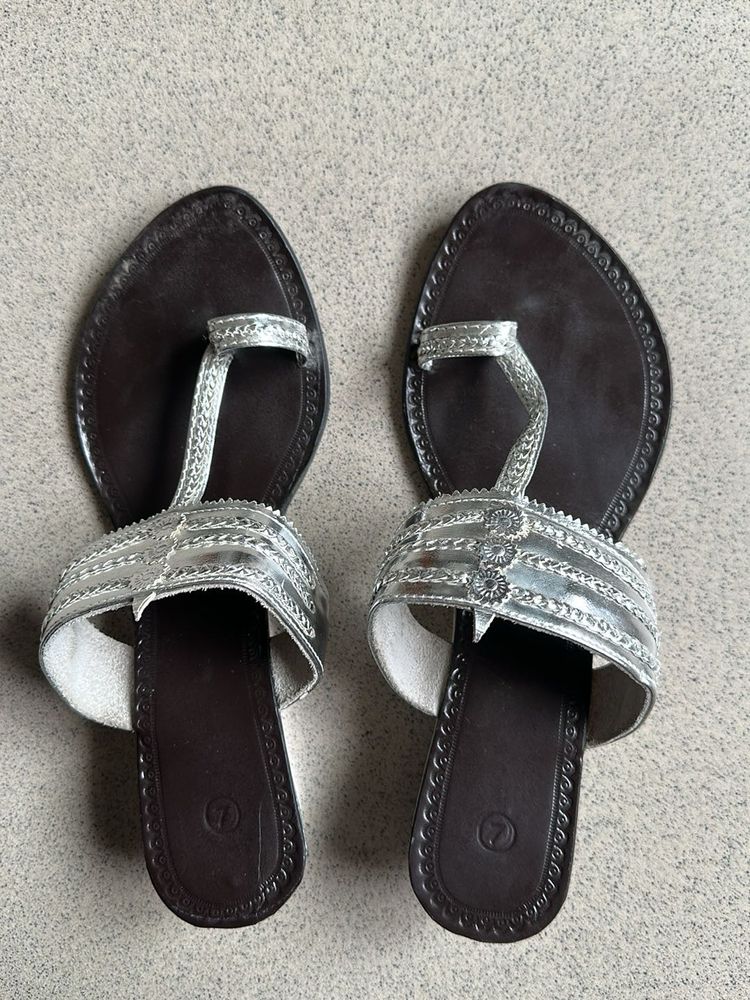 Silver Kolapuri Sandals