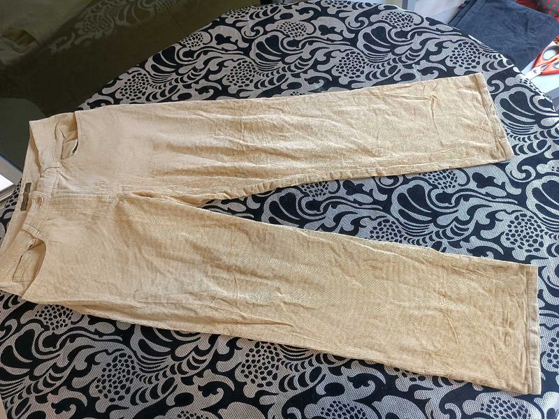 Unisex Cream Velvet Trousers